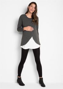 bonprix Bequemes Set aus Stillshirt und Leggings, schwarz, Gr.36/38 (S), Bequemes Umstandsset f&uuml;r die Schwangerschaft und danach