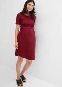 bonprix 2-in-1 Umstandskleid mit diskreter Stillfunktion aus Viskose, rot, Gr.36/38 (S), Knieumspielendes Jerseykleid f&uuml;r die Schwangerschaft und danach
