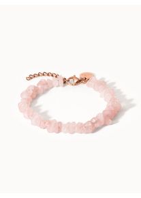 PURELEI Rosenquarz Armband, verstellbare L&auml;nge