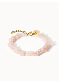 PURELEI Rosenquarz Armband, verstellbare L&auml;nge