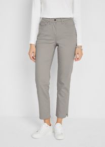 bonprix Stretchhose mit geradem Bein Mid Waist, grau, Gr.38, Komfortable Stretch-Hose mit geradem Bein, 65% Baumwolle