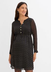 bonprix 2-in-1 Umstands- und Stillkleid aus Chiffon, schwarz, Gr.38, Elegantes Blusenkleid f&uuml;r die Schwangerschaft und danach