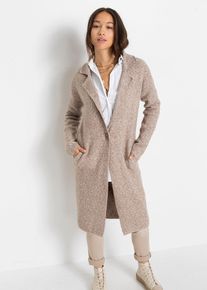 bonprix Langer Strickmantel im Loose Fit, braun, Gr.32/34 (XS), Locker geschnittener Strickmantel mit Reverskragen, 35% Baumwolle