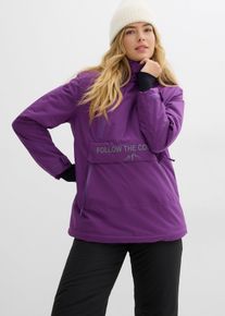 bonprix Gef&uuml;tterter Windbreaker, lila, Gr.54, Wasserdichte Skijacke zum Reinschl&uuml;pfen mit weichem Fleece-Futter, aus Fleece