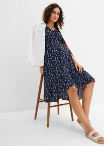 bonprix 2-in-1 Umstands- und Stillkleid aus Viskose- Crepe, blau, Gr.42, Sommerkleid f&uuml;r die Schwangerschaft und Stillzeit
