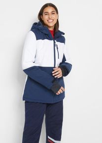 bonprix wasserdichte Ski Funktionsjacke, blau, Gr.44, wasser- und winddichte Winterjacke mit Schneefang, Kabelfunktion und Unterarm-Bel&uuml;ftung, bequeme Form