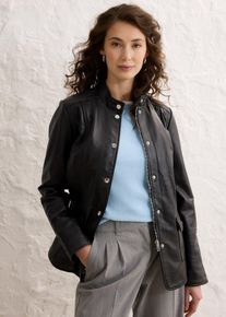 bonprix Lederjacke aus Lammnappa, schwarz, Gr.38, Klassische Lederjacke mit Stehkragen und aufw&auml;ndigen Details, aus Nappaleder