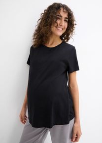 bonprix 2-in-1 Umstands- und Stillshirts aus Bio-Baumwolle (2er-Pack), schwarz, Gr.40/42 (M), T-Shirts mit Stillfunktion f&uuml;r die Schwangerschaft und danach, 95% Baumwolle (organic)