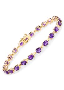 Vira Jewels Armband 925-Sterling Silber vergoldet Gl&auml;nzend Amethyst lila