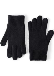 LANDS' END CashTouch Strickhandschuhe, Herren,  Schwarz, Elasthan/Polyacryl/Nylon-Mischung, by Lands' End