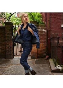 LANDS' END Straight Fit Recover High Waist Jeans, Damen,  Blau, Baumwoll-Mischung, by Lands' End