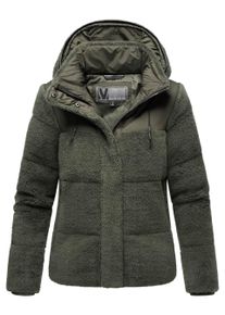 Marikoo Damen Teddy Puffer Jacke mit Kapuze & Rei&szlig;verschluss &ndash; Kaguraa