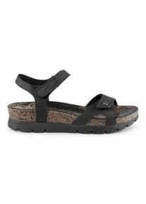 Panama Jack Damen-Keil-Schwarze Leder-Plattformsandalen &ndash; Sulia B2
