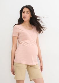 bonprix 2-in-1 Umstands- und Stillshirts (2er Pack​), rosa, Gr.48/50 (XL), T-Shirts mit Stillfunktion f&uuml;r die Schwangerschaft und danach, 95% Baumwolle