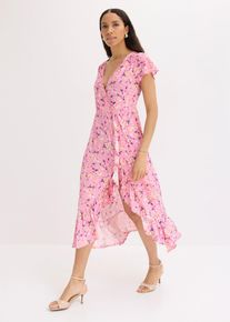 bonprix Jerseykleid aus flie&szlig;ender Viskose, rosa, Gr.48/50 (XL), Modernes Kleid mit sch&ouml;nem Druck, aus Viskose