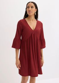 bonprix Jersey-Tunika-Kleid, rot, Gr.44/46 (L), Modernes Kleid mit V-Ausschnitt