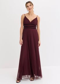 bonprix Abendkleid aus zartem T&uuml;ll mit Plisse&eacute;, rot, Gr.52, Modern und feminin: Tr&auml;gerkleid aus zartem T&uuml;ll mit Plisse&eacute; und dekorativem Einsatz in der Taille