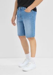 bonprix Leichte Jeans-Bermuda mit Dehnbund (2er Pack) Regular Fit, blau, Gr.40, Bequeme Bermuda-Shorts (2er Pack) im 5-Pocket-Style mit elastischem Bund, veredelt durch dezente Washed-Effekte und cognacfarbene Ziern&auml;hte., 82% Baumwolle