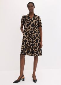 bonprix Kleid aus flie&szlig;ender Viskose, schwarz, Gr.54, schickes Kleid aus flie&szlig;ender Viskose