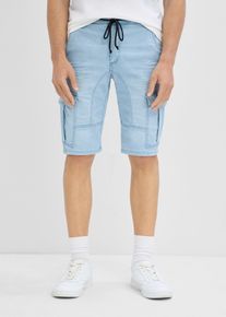 bonprix Sweatjeans-Bermuda in Regular-Fit, blau, Gr.58, Kernige Jeans-Bermuda in Regular Fit mit seitlichem Gummizug und aufgesetzten Taschen, 73% Baumwolle