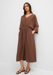 bonprix Kaftan-Kleid, braun, Gr.42, tailliertes Kaftan-Kleid aus flie&szlig;endem Viskose-Mix