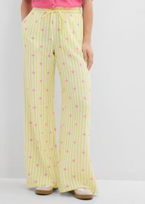 bonprix Schlupfhose aus luftigem Musselin, gelb, Gr.44, L&auml;ssige Schlupfhose aus luftigem Musselin mit Herz-Druck, aus 100% Baumwolle,Musselin