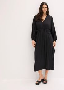 bonprix Midikleid mit tiefem Ausschnitt, schwarz, Gr.40/42 (M), Stylisches Kleid mit toller Passform