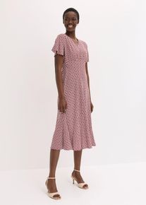 bonprix Kleid aus flie&szlig;ender Viskose, rot, Gr.54, schickes Kleid aus flie&szlig;ender Viskose und V-Ausschnitt