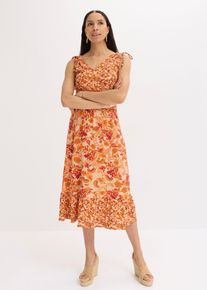 bonprix Jerseykleid aus flie&szlig;ender Viskose, beige, Gr.48/50 (XL), Modernes Kleid mit verschiedenen Drucken, aus Viskose