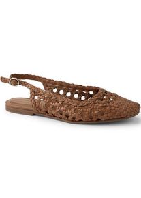 LANDS' END Slingback-Sandalen, Damen,  Beige, Leder, by Lands' End