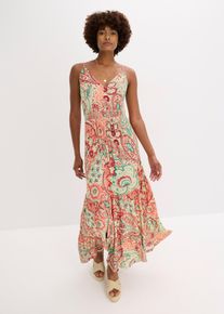 bonprix Jersey-Tr&auml;gerkleid aus softem Viskose-Mix, orange, Gr.40/42 (M), bedrucktes Jersey-Tr&auml;gerkleid aus softem Viskose-Mix mit Spaghetti-Tr&auml;gern, aus Viskose