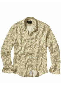Mey & Edlich Mey & Edlich Herren Blumenmosaik-Hemd Beige 85 % Viskose, 15 % Leinen