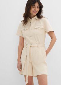 bonprix Jeans-Overall Kurzarm, farblos, Gr.46, Jeans-Overall mit kurzen &Auml;rmeln und Bindeg&uuml;rtel, 98% Baumwolle