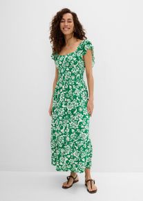 bonprix Midikleid aus Viskose-Mix, gr&uuml;n, Gr.36/38 (S), Bedrucktes Jersey-Kleid, perfekt f&uuml;r den Sommer!, aus Viskose