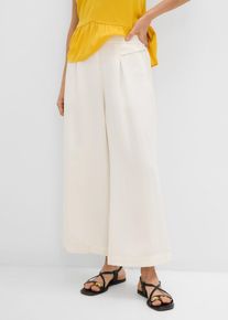 bonprix Culotte mit flie&szlig;ender Viskose, wei&szlig;, Gr.52, l&auml;ssige Culotte mit flie&szlig;ender Viskose, aus Viskose