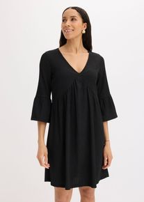 bonprix Jersey-Tunika-Kleid, schwarz, Gr.40/42 (M), Modernes Kleid mit V-Ausschnitt
