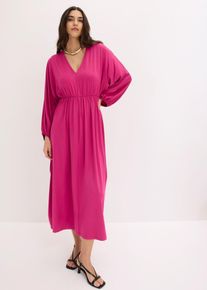 bonprix Midikleid mit tiefem Ausschnitt, pink, Gr.36/38 (S), Stylisches Kleid mit toller Passform
