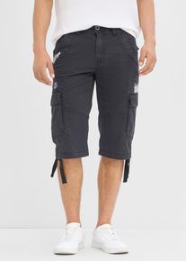 bonprix Long-Bermuda mit Cargotaschen in Regular-Fit, schwarz, Gr.66, Schicke Long-Stretch-Bermuda mit coolen Cargotaschen und Design, 97% Baumwolle