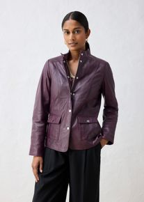 bonprix Lederjacke aus Lammnappa, rot, Gr.42, Klassische Lederjacke mit Stehkragen und aufw&auml;ndigen Details, aus Nappaleder