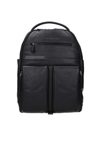 Piquadro Schwarzer Leder-Rucksack
