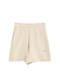 Kurze Hose aus Baumwolle ecru mit gesticktem Logo