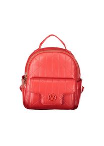 Mario Valentino Rosso Polyurethan Damen Rucksack mit Au&szlig;entaschen