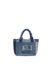 Ganni Blaue Baumwoll-Schultertasche