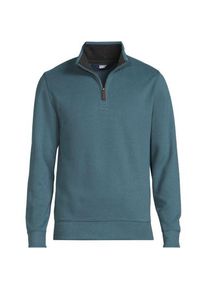 LANDS' END Rei&szlig;verschluss-Pullover aus Bedford-Ripp, Herren,  Blau, Baumwolle, by Lands' End