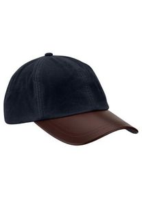ROMNEYS Wachscap mit Lederschirm blau