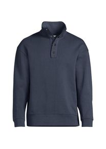 LANDS' END Jersey-Shirt Super Soft mit Stehkragen, Herren,  Schwarz, Baumwolle/Polyester/Baumwoll-Mischung, by Lands' End