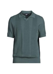 LANDS' END Feinstrick-Shirt mit Polokragen, Herren,  Gr&uuml;n, Baumwolle, by Lands' End