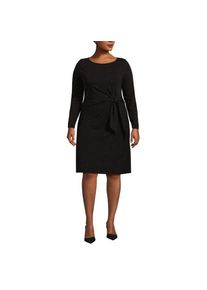 LANDS' END Baumwolle/Modal-Kleid mit Zierschleife, Damen,  Schwarz, Baumwolle Modal, by Lands' End