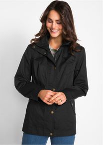 bonprix Jacke mit Stehkragen, schwarz, Gr.50, Komfortable Jacke mit komfortablen Seitentaschen, 100% Baumwolle