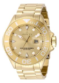 Invicta Grand Diver 48613 Herrenuhr - Quarzwerk - Edelstahl mit goldenem Zifferblatt - 52 mm